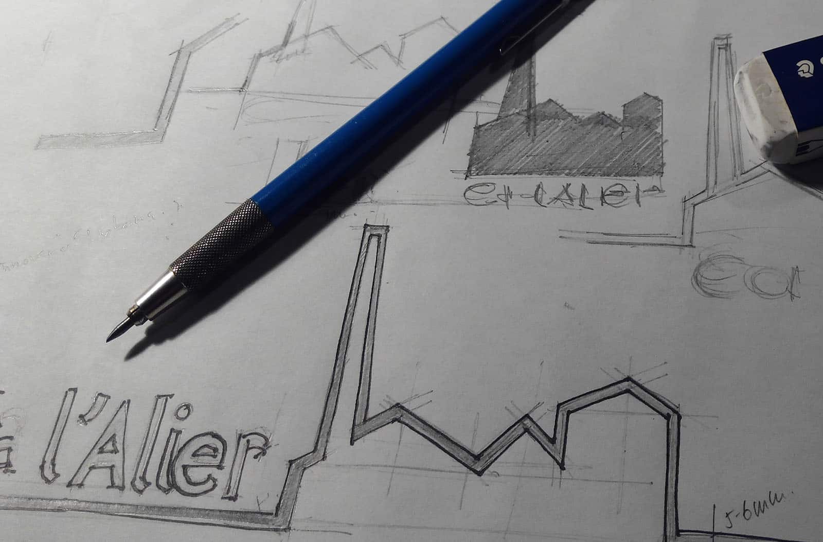 Croquis del disseny de la senyalització Ca l'Alier