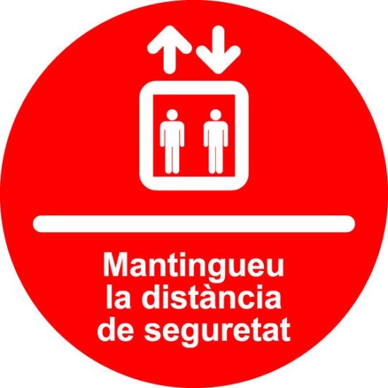 Punt vermell SARS-CoV-2. Mantingueu la distància de seguretat | 1,5 m
